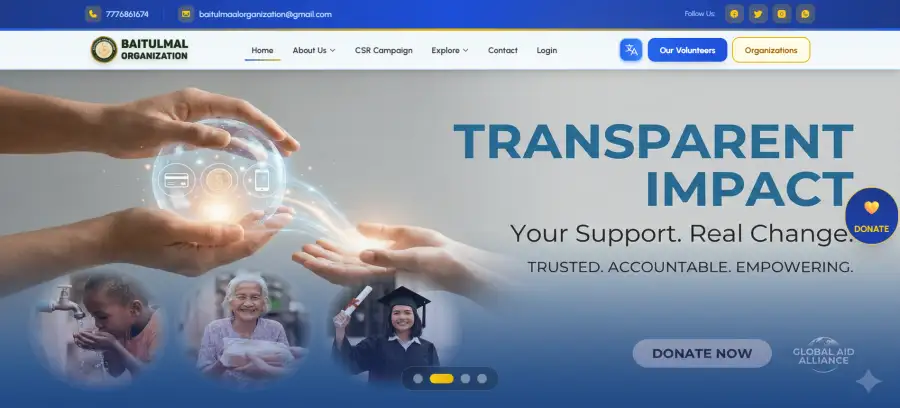 Baitulmal Organization — Web Application by Weblinks Software Solutions