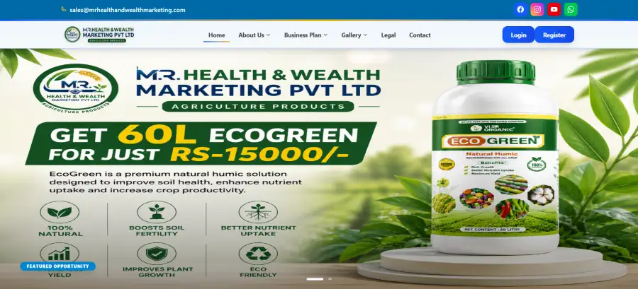 Mr. Health & Wealth Marketing — E-commerce Website by Weblinks Software Solutions