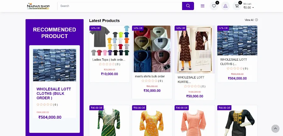 Naipar Shop — E-commerce Website by Weblinks Software Solutions