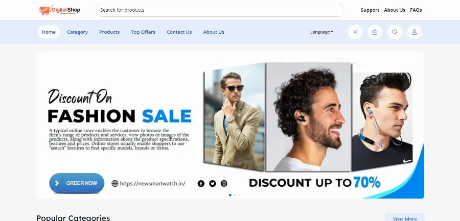 New Smart Watch — E-commerce Website by Weblinks Software Solutions