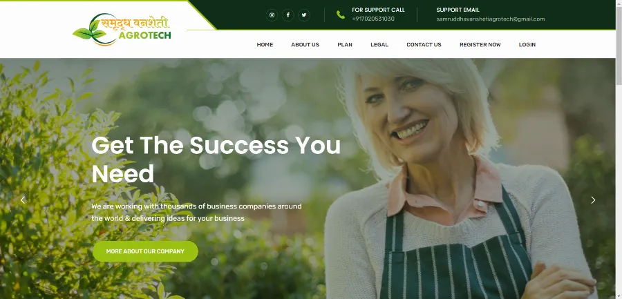 Samruddha Vansheti Agrotech — Web Application by Weblinks Software Solutions